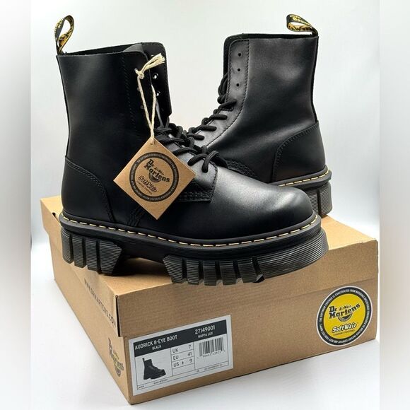 Dr Martens Audrick Nappa Leather Platform Ankle Boots - Picture 1 of 9